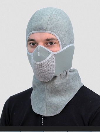 Тепловая маска для лица "САЙВЕР" ТМ.1.4  балаклава 3 в 1 цв. серый